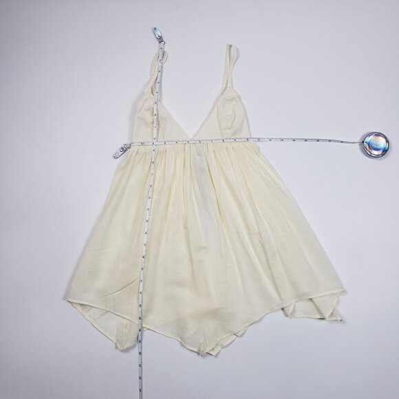 We Wore What Flowy Triangle Cami Womens XS Ivory Poplin/Voile Casual Summer Top - Picture 6 of 16